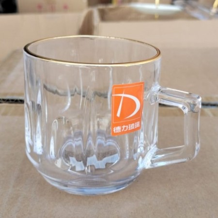 طقم كاسات شاي / نسكافيه ماغ ٦ قطع دمعة قاعدة حيف ذهبي مدور DELI